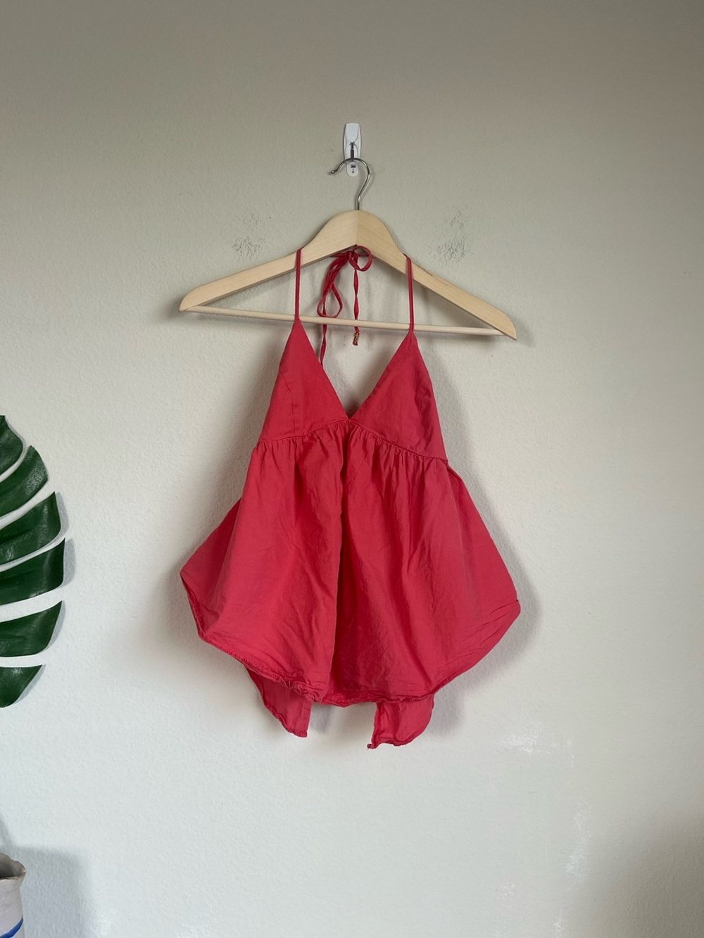 Free People Cotton Triangle Halter Tie Back Tank